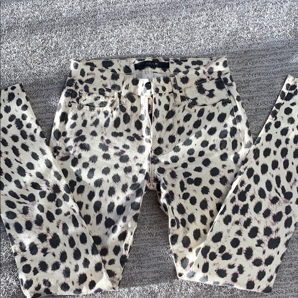 Ivory & Black Cheetah Print Jeans, Size 26